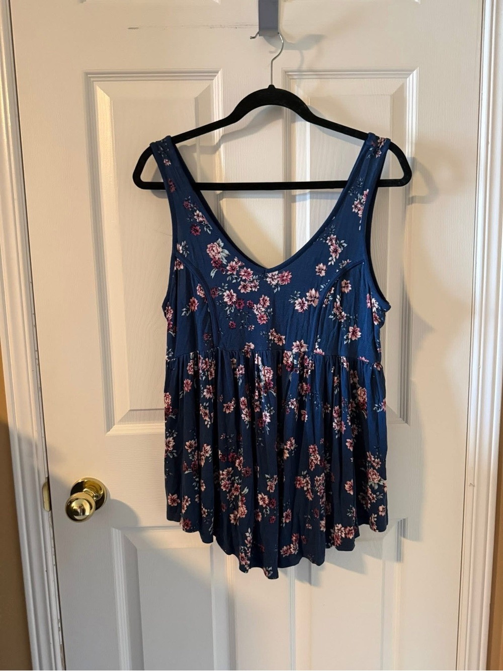 Torrid Navy Floral Babydoll Tank Top - Size 0X